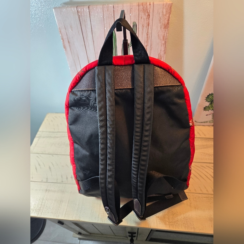 Coach Red Floral Backpack - Picture 9 of 16